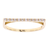 14k Yellow Gold 0.15ctw Natural Diamond Bar Ring Size 6 - Yellow