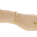 Italian 14k Two Tone Gold Engravable Baby Kids ID Figaro Bracelet 6" 2.5 grams