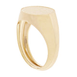 14k Yellow Gold Oval Hammered Finish Signet Ring Size 8 -12.3mm 6.4 grams
