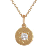 14k Rose Gold Diamond North Star Charm Pendant - White