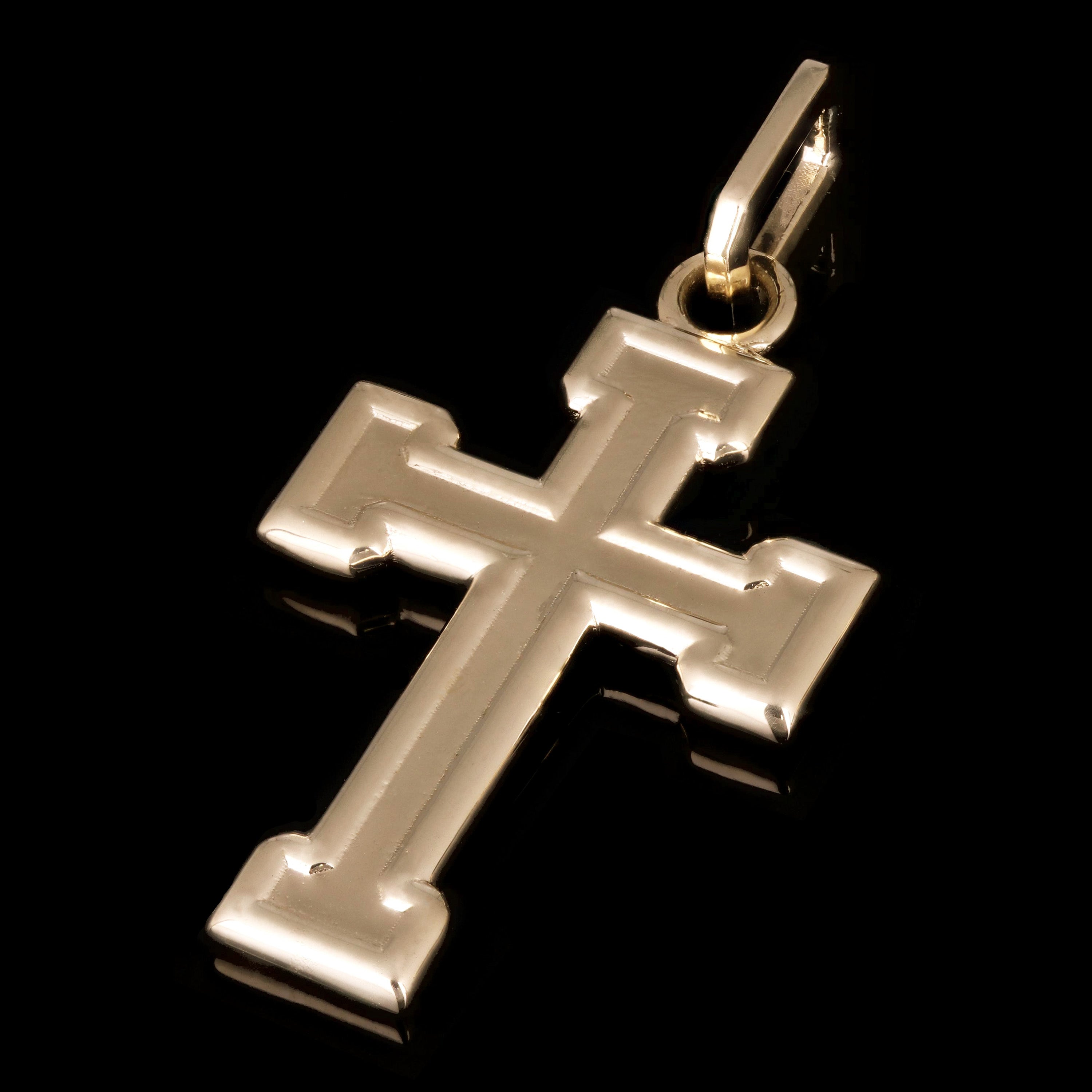 14k Yellow Gold Solid Heavy Big 3D Cross Pendant 2.2" 16 grams