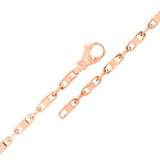 10k Rose Gold Solid Handmade Fashion Link Chain Bracelet 8.5" 4.4mm 11.3 grams - Rose,8.5"