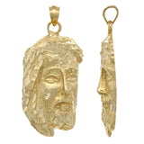 10k Yellow Gold Jesus Christ Face Pendant Medium - Medium