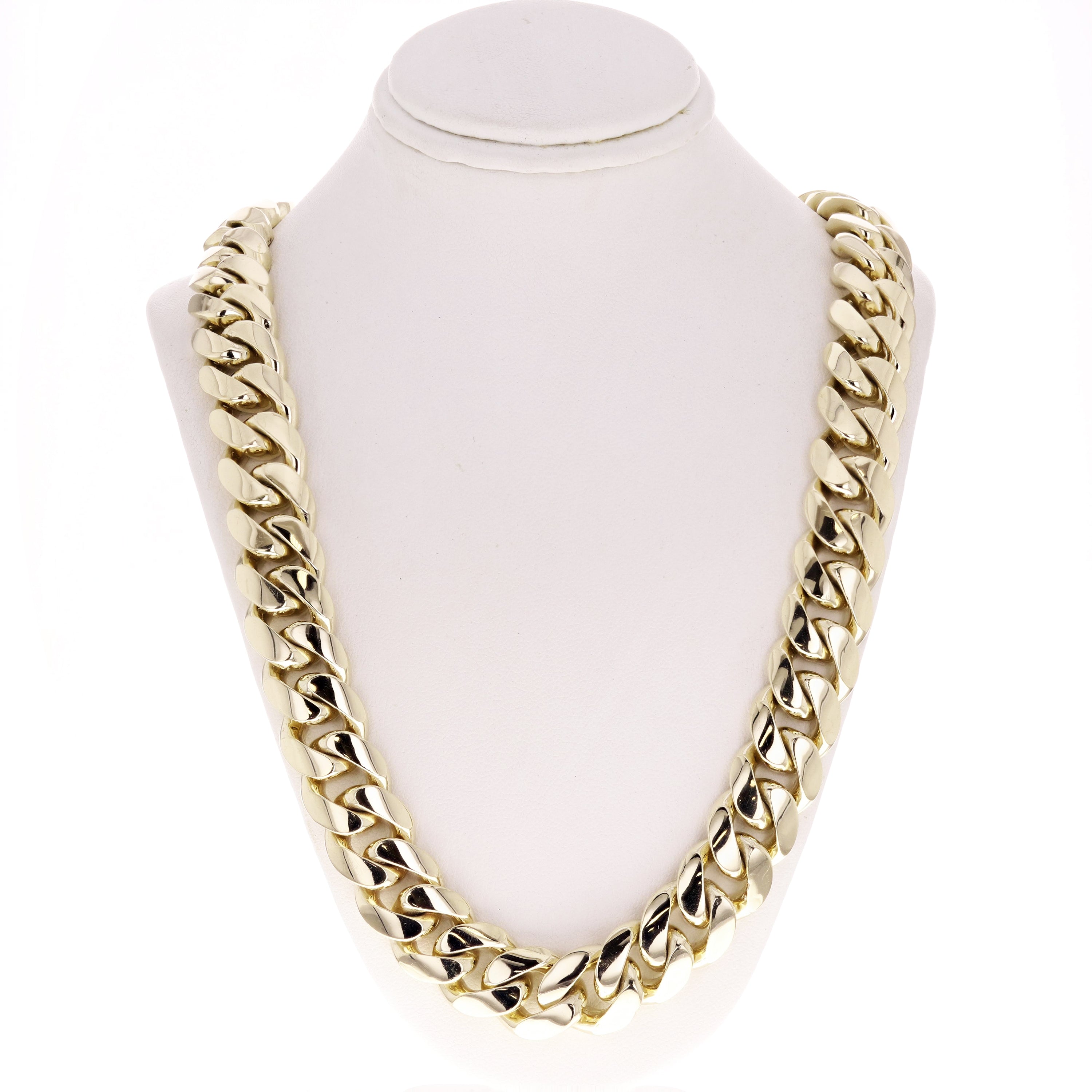 10k Yellow Gold Heavy Solid Miami Cuban Link Chain Necklace 20" 15mm 260 grams - 20" 260 grams