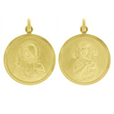 Italian 14k Gold Sacred Heart of Jesus & Lady of Perpetual Help Medal Pendant