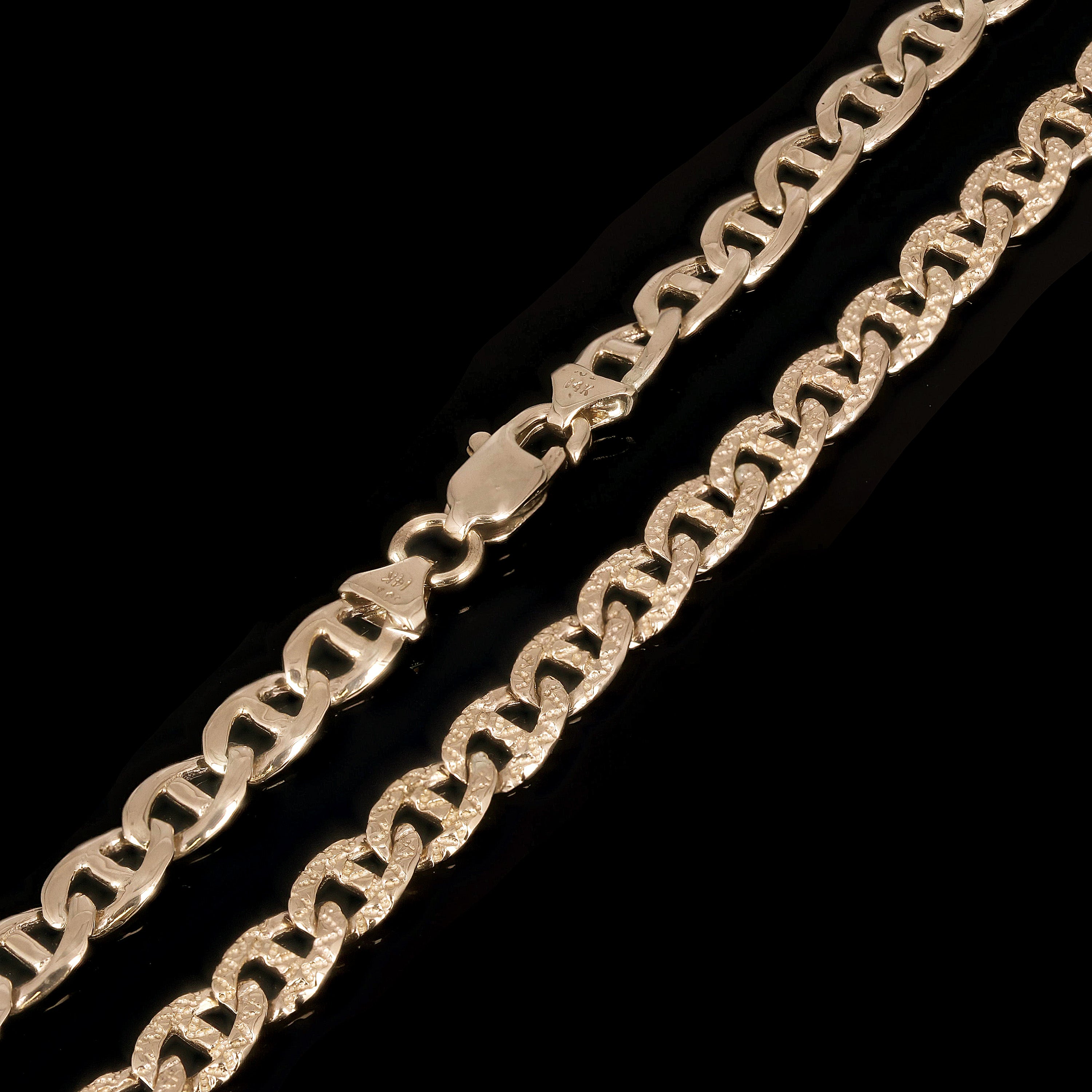 14k Yellow Gold Nugget Gucci Mariner Link Chain Necklace 7.3mm 20" - 28"