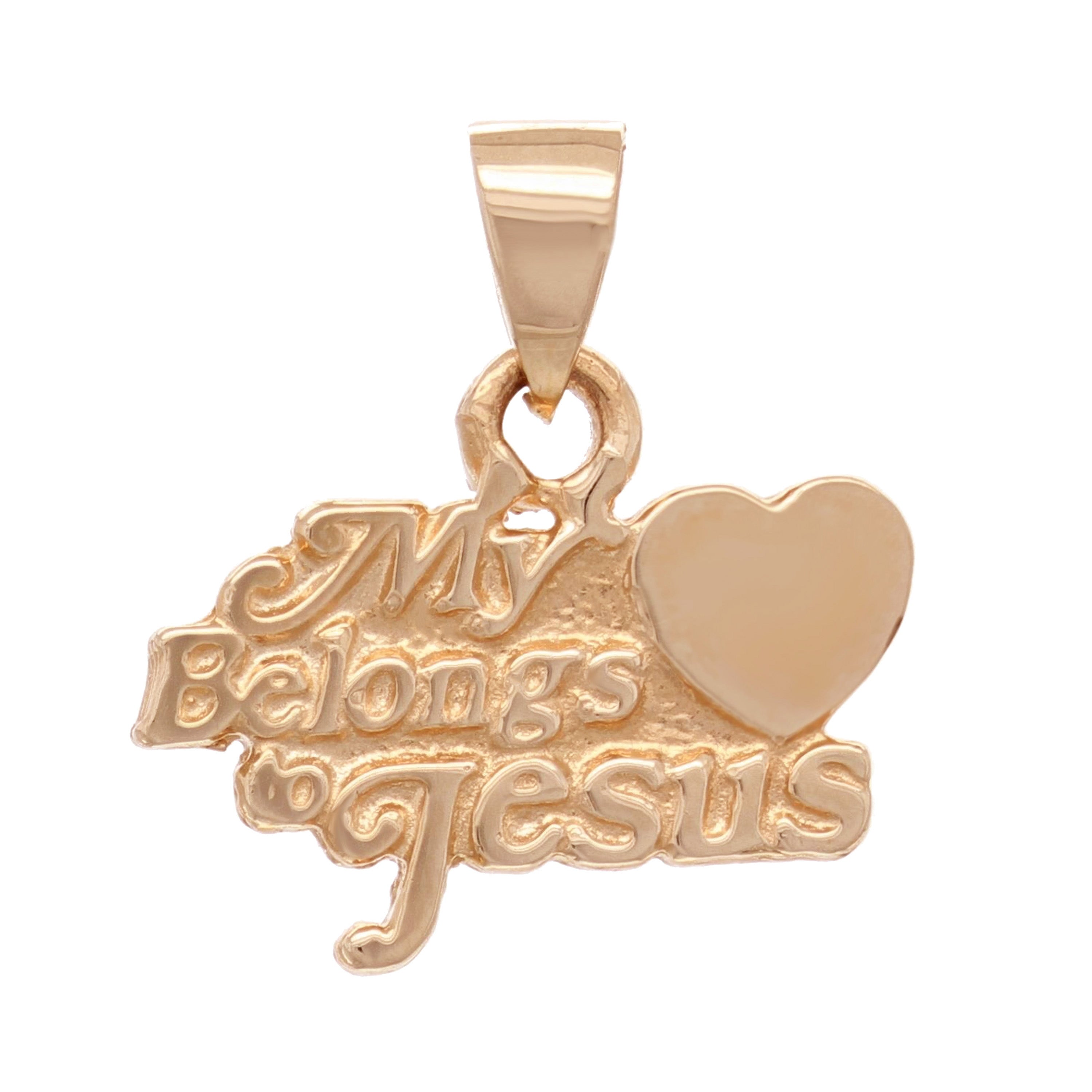 14k Rose Gold My Heart Belongs To Jesus Charm Pendant - Rose