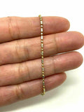 14k Italian Two Tone Gold Solid Chain Anklet Bracelet 8" 1.45mm 1.7 grams