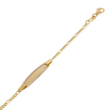 Italian 14k Two Tone Gold Engravable Baby Kids ID Figaro Bracelet 5.5" 1.6 grams
