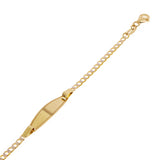Italian 14k Two Tone Gold Engravable Baby Kids ID Cuban Bracelet 5.5" 2 grams