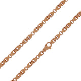14k Rose Gold Handmade Fashion Link Necklace 28" 6mm - Rose,28"
