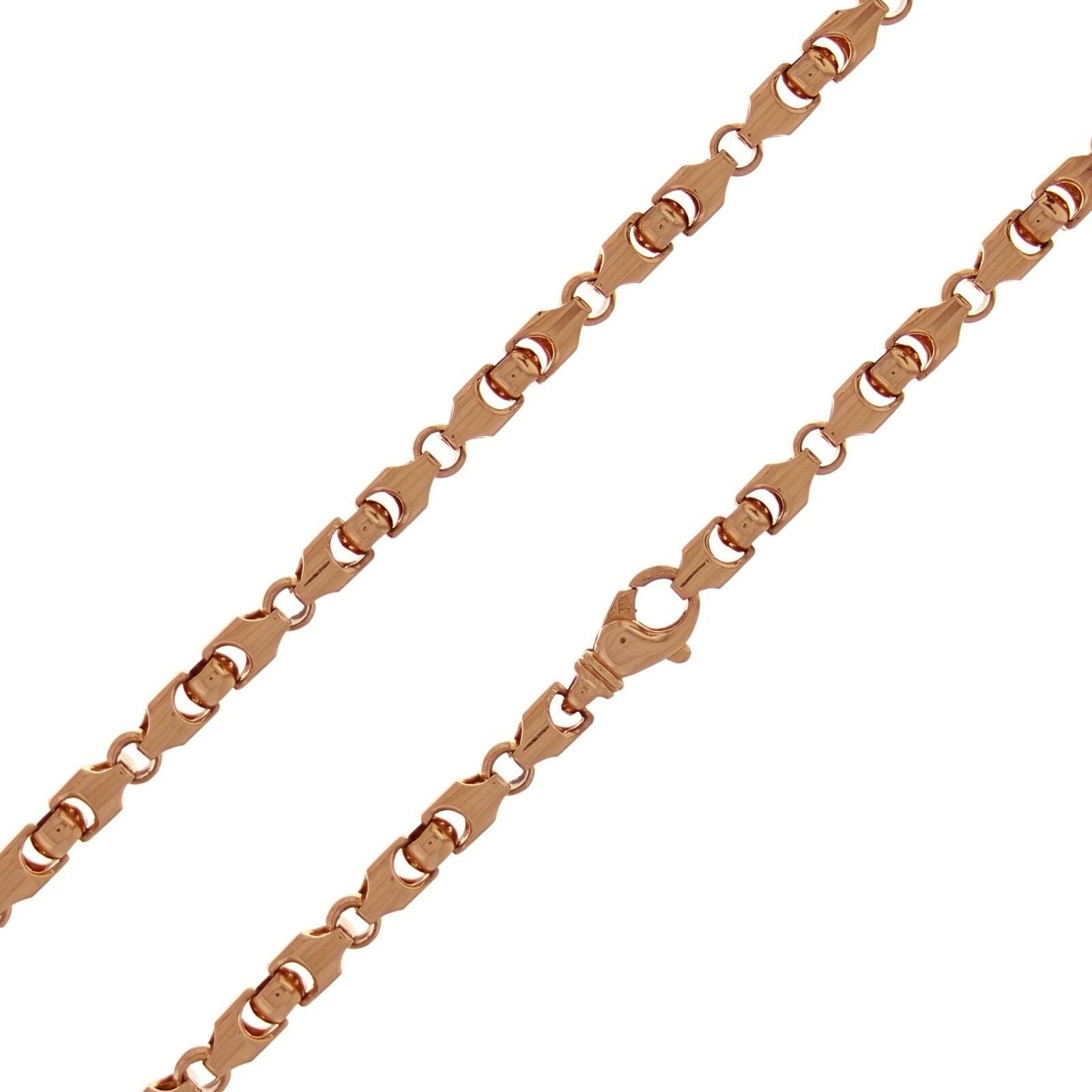 14k Rose Gold Handmade Fashion Link Necklace 28" 6mm 103.5grams - Rose,28"