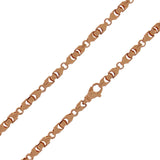 10k Rose Gold Handmade Fashion Link Necklace 28" 6mm - Rose,28"