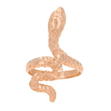 14k Yellow White or Rose Gold Diamond Cut Wrap Around Snake Ring Sizes 6.25-13