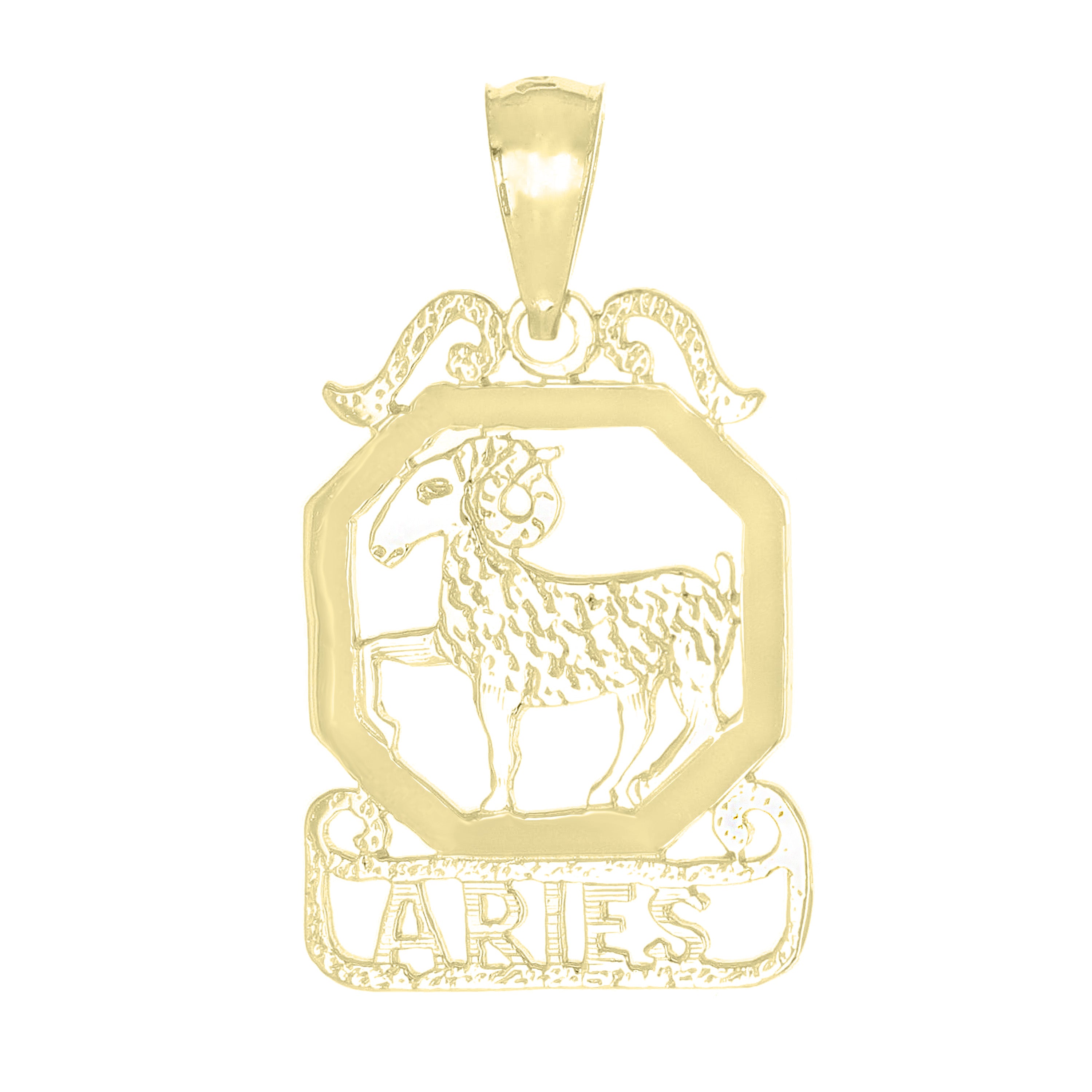 14k Yellow or White Gold Zodiac Sign Charm Pendant