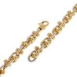10k Yellow & White Solid Gold Oval Link Chain Ball Bracelet 7" 10mm 62.5 grams - 7" 62.5 grams