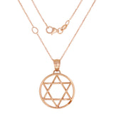 14k Rose Gold Star of David Medal Necklace 18" 4.5 grams - Rose