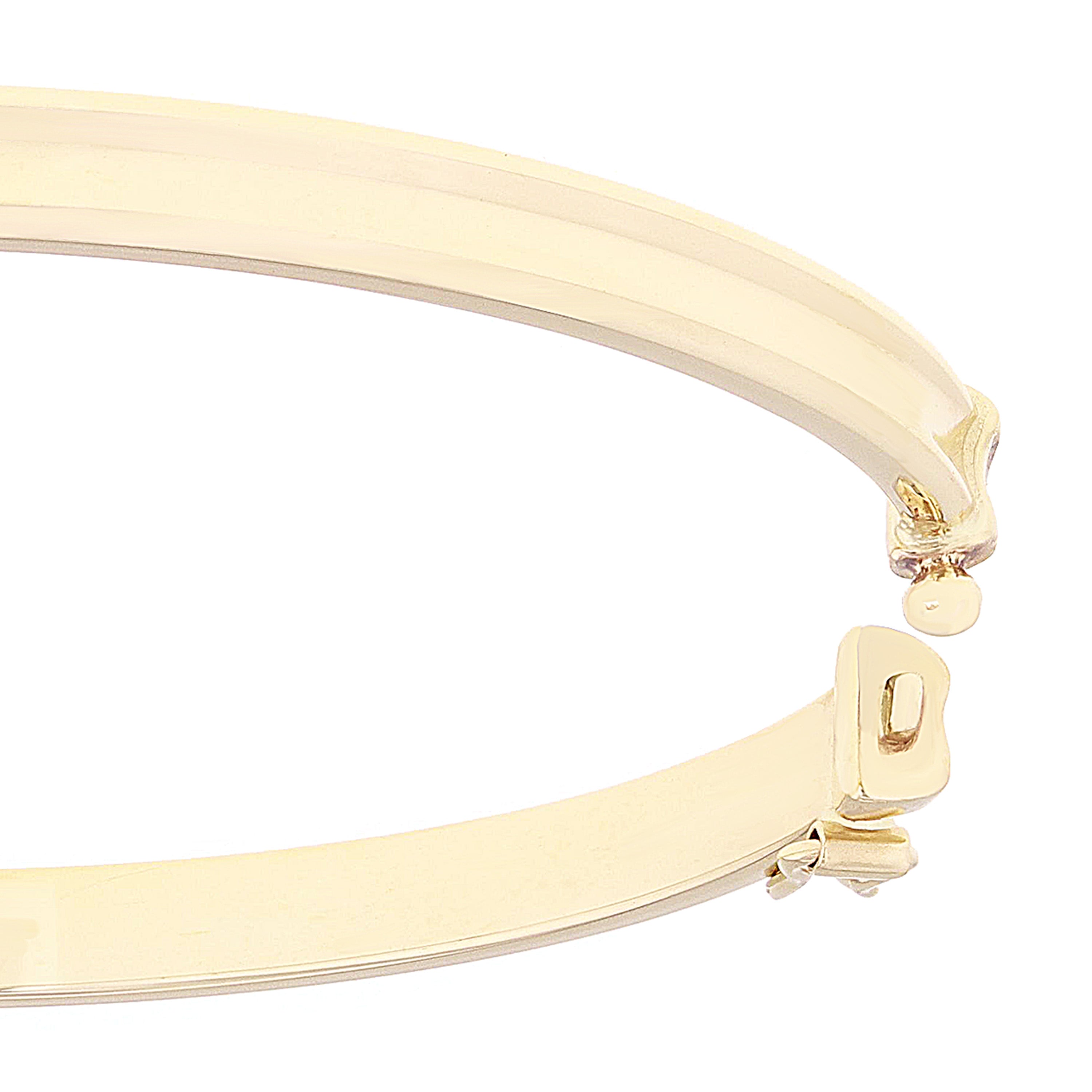 Italian 14k Yellow Gold Polished Concave Oval Hollow Tube Bangle Bracelet