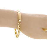 Italian 14k Yellow Gold Hollow Engravable Cuban ID Bracelet 7.5" 6.7 grams 6.9mm