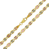 Italian 14k Tri-Color Gold Diamond Cut Valentino Chain Necklace 16" 3.9mm 4.6 grams - 16" 4.6 grams