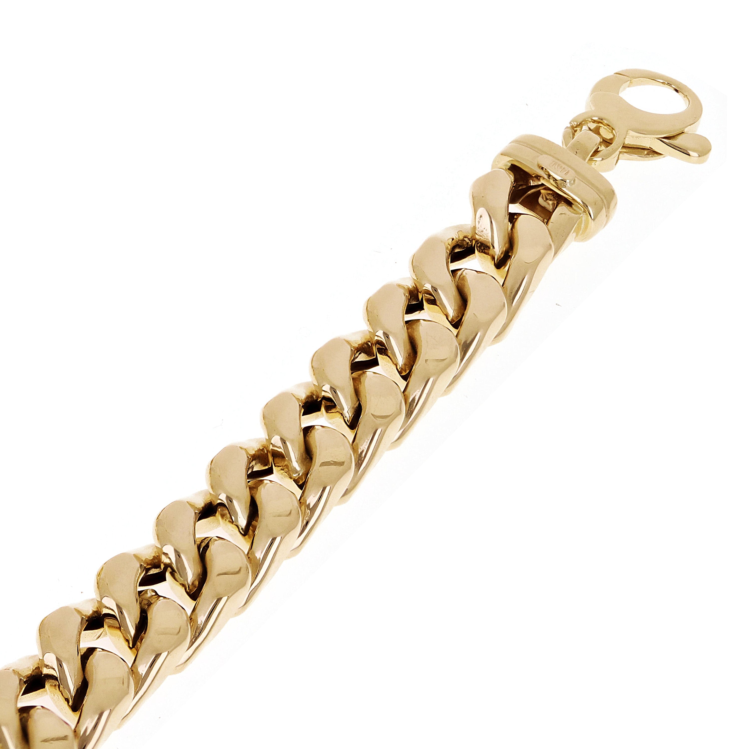 Italian 14k Yellow Gold Hollow Flat Miami Cuban Link Bracelet 8.25" 8.2mm 14.6g
