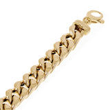 Italian 14k Yellow Gold Hollow Flat Miami Cuban Link Bracelet 8.25" 8.2mm 14.6g