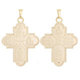 Italian 14k Yellow Gold Holy Spirit 4-Way Cross Medal Pendant 1.9" 8.6 grams - 1.9"