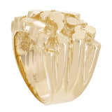 Men's 14k Yellow Gold Solid Square Nugget Ring Size 7 - 17.8mm 17 grams - Ring Size 7