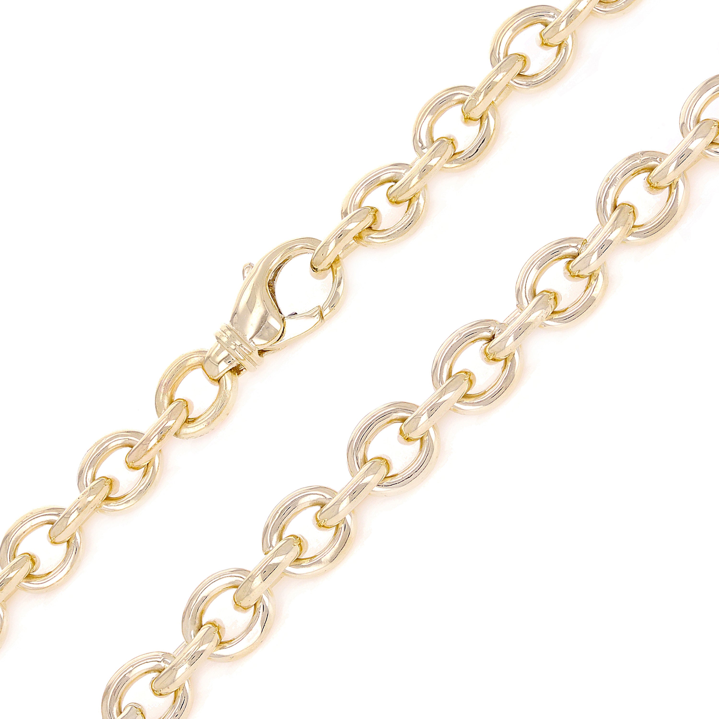 10k Yellow Gold Solid Handmade Link Heavy Rolo Chain Necklace 22" 8mm 81.5 grams