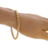 10k Yellow Gold Solid Handmade Fashion Link Chain Bracelet 7" 4.8mm 16.6 grams - 7"