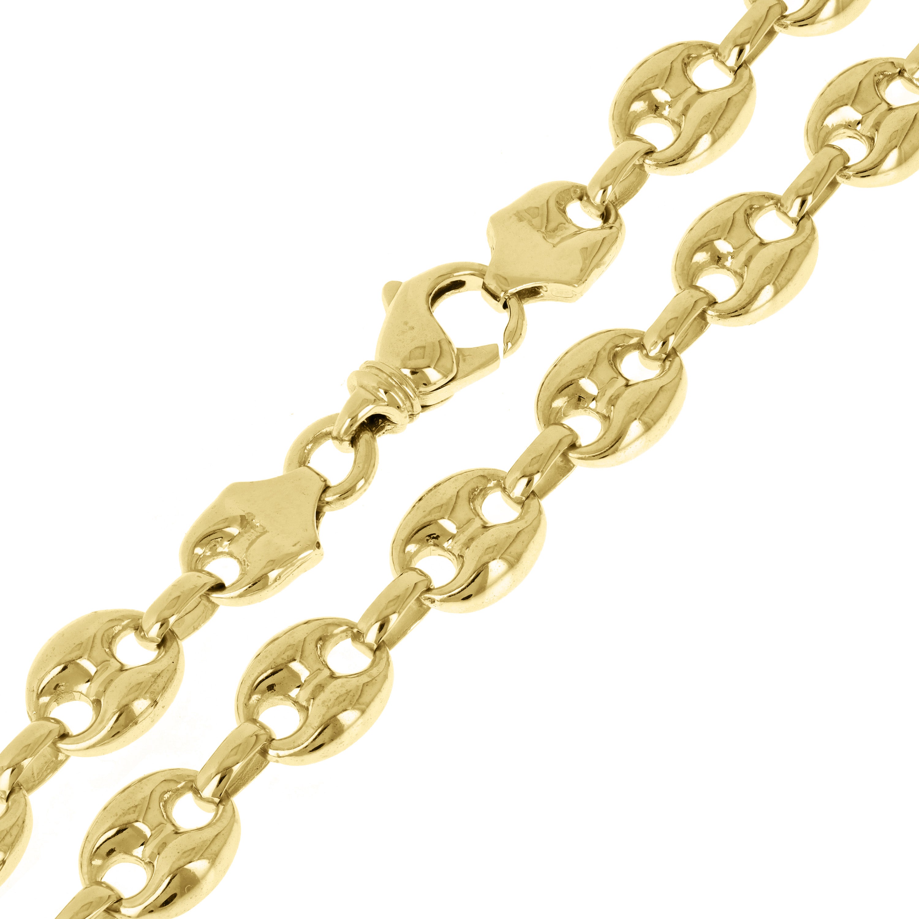 10k Yellow Gold Solid Puffy Gucci Mariner Chain Necklace 20" 11.7mm 110.2 grams - Yellow,20"