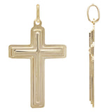 14k Yellow Gold Solid Traditional Cross Pendant 2.4 grams