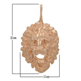 14k Rose Gold Solid Diamond Cut Lion Head Charm Pendant 2.1 grams - Rose