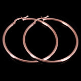 Italian 14k Rose Gold High Polished Plain 2mm Hollow Hoop Earrings 1.6" 2.5grams - Rose,Size 1.6" 2.5 grams