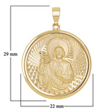 Italian 14k Yellow Gold Saint Jude Medal Charm Pendant 1.1" 2.5 grams - 2.5 grams
