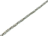 14k White Gold Nugget Bracelet 8" 4mm 10.5 grams - White,8"