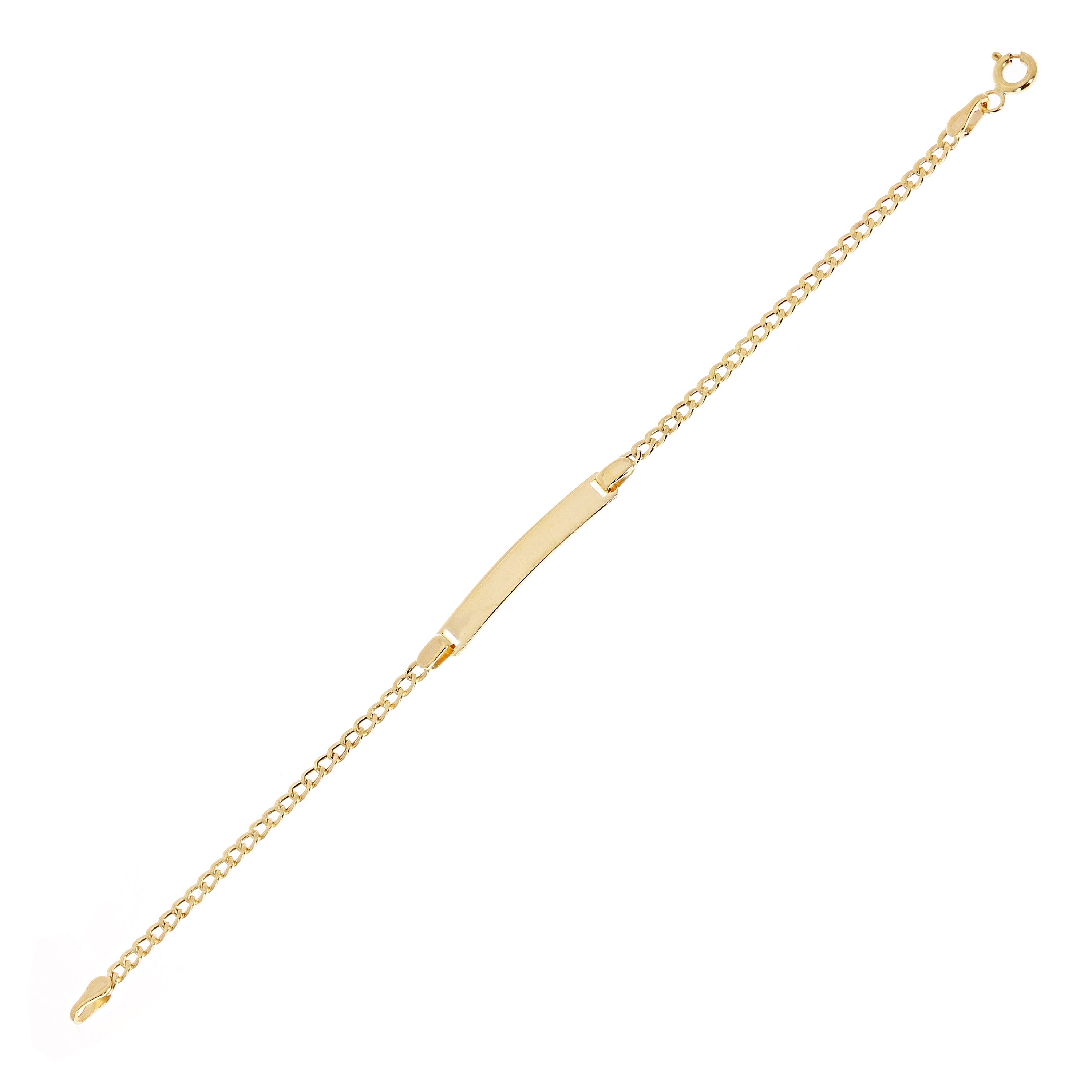 Italian 14k Yellow Gold Engravable Baby ID Cuban Bracelet 5.5" 4mm 1.7 grams
