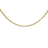 14k Two Tone Gold Handmade Fashion Link Necklace 24" 4mm 30.5 grams