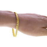 Italian 10k Yellow Gold Semi-Solid Miami Cuban Chain Bracelet 8" 5.3mm 5.8 grams - 8" 6.3 grams