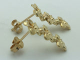 14k Yellow Gold Solid Hawaiian Plumeria Flower Drop Earrings 2.1 grams
