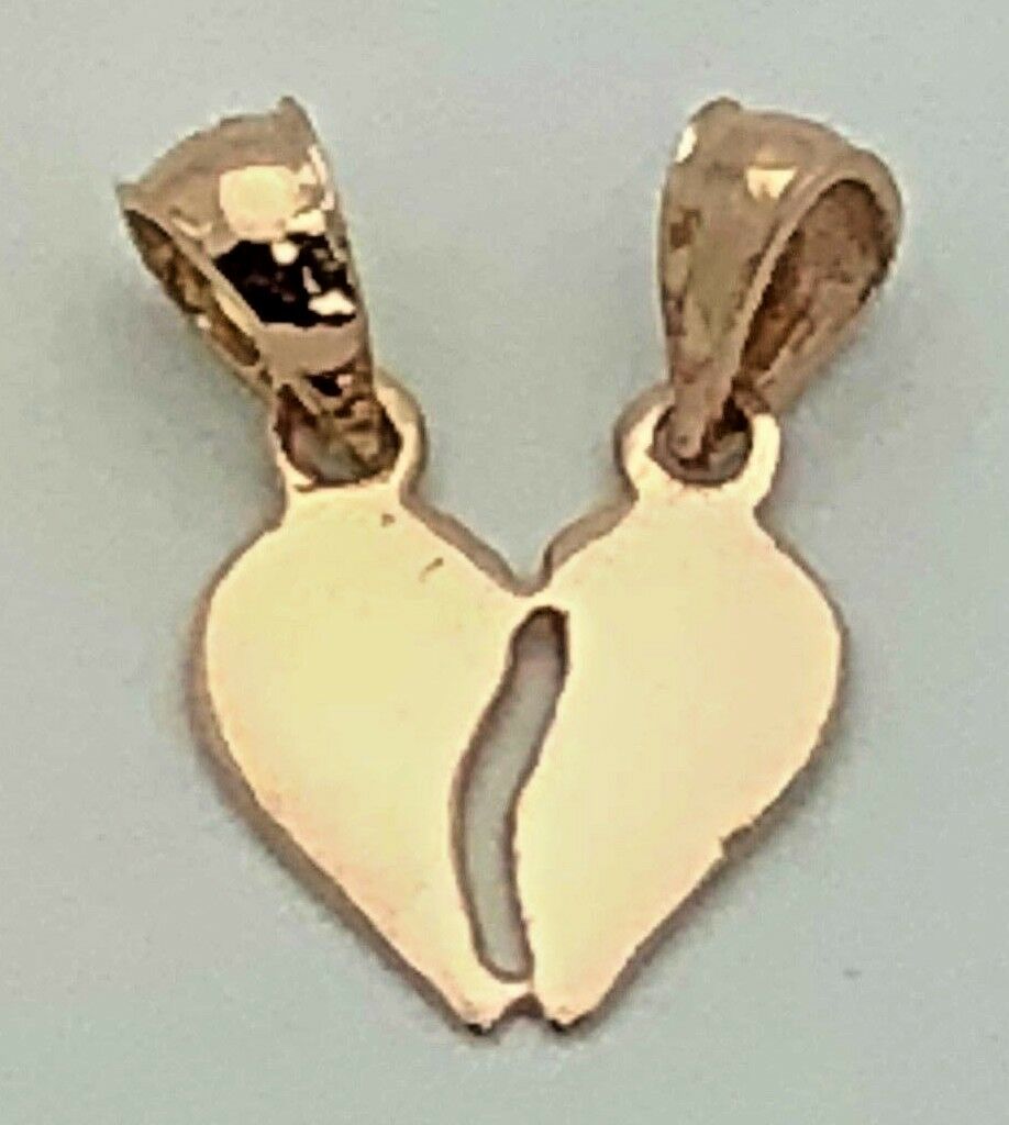 14k Rose Gold High Polished Breakable Heart Charm Pendant 1.3 grams