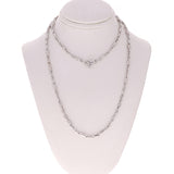 14k White Gold Solid Handmade Fashion Link Necklace 20" 3.2mm 22.2 grams - White,20" 22.2 grams