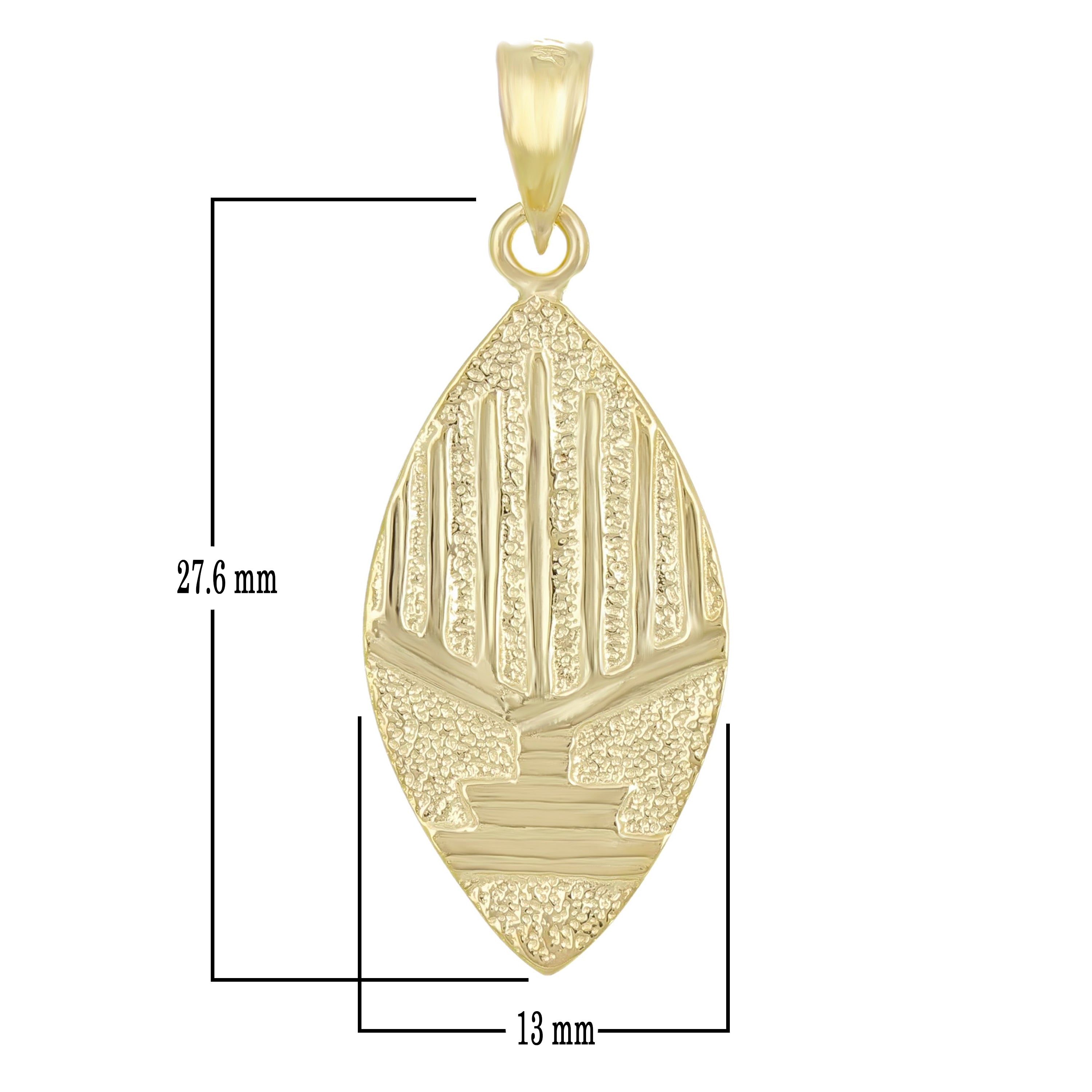 14k Yellow Gold REVERSIBLE Jewish Menorah Hanukkah Candle Star of David Pendant - Yellow