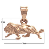 14k Rose Gold Solid Animal 3D Lion Animal Charm Pendant 2.5 grams - Rose