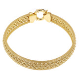 Italian 14k Yellow Gold Triple Strand Rope Chain Bracelet 7.5" 6mm - 15mm