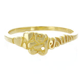 14k Yellow Gold Teddy Bear Hearts Jesus Ring Size 5 - Yellow,Ring Size 5