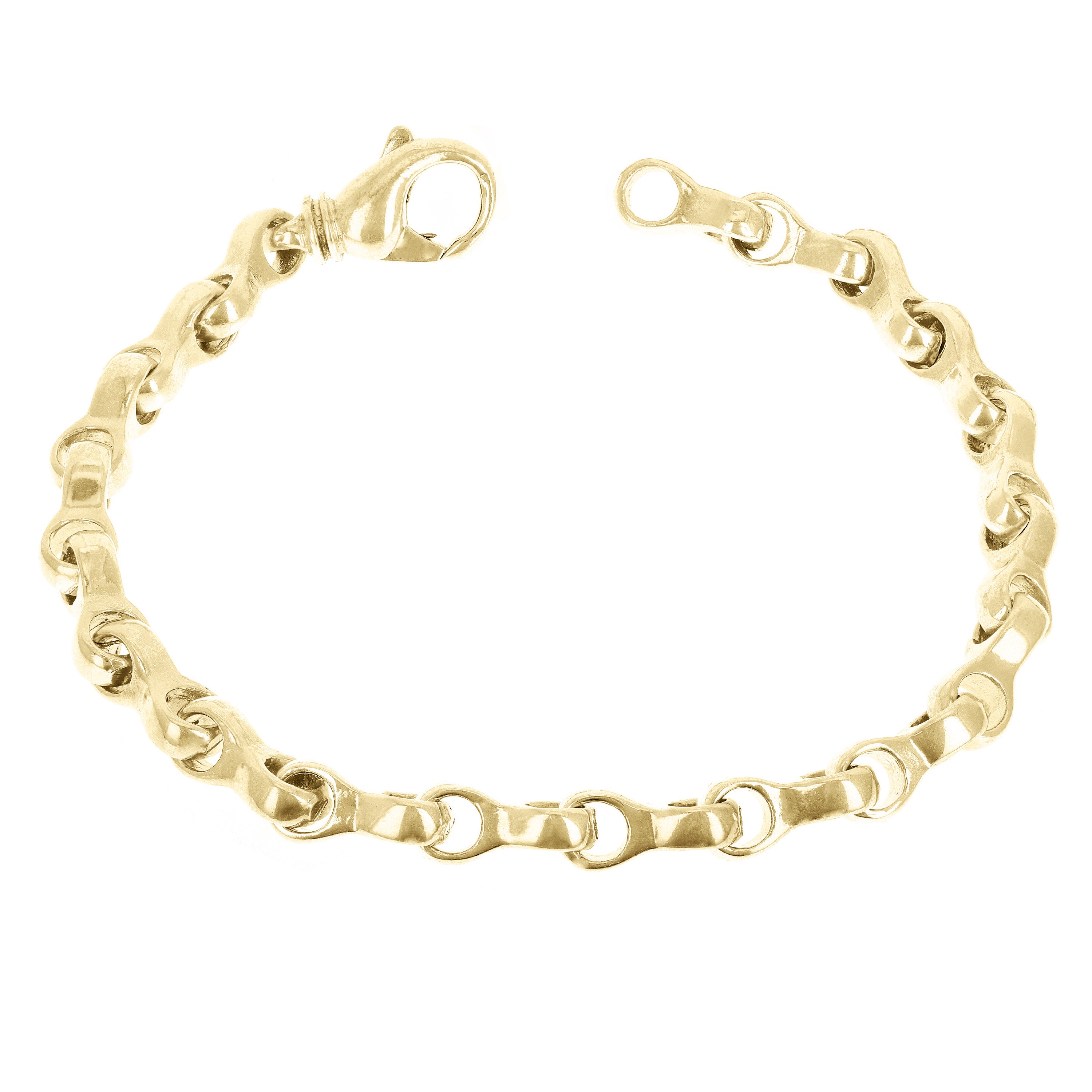 10k Yellow Gold Solid Handmade Fashion Link Bracelet 7" 6.3mm 23.2 grams - 7" 23.2 grams