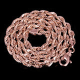 Men's Solid 10k Rose Gold Diamond Cut Rope Chain Necklace 22" 6mm 52.9 grams - 22"