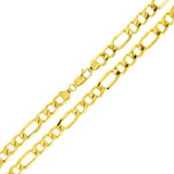 Men's Italian 10k Yellow Gold Hollow Figaro Chain Necklace 20" 7.8mm 17.5 grams - 20" 17.5 grams