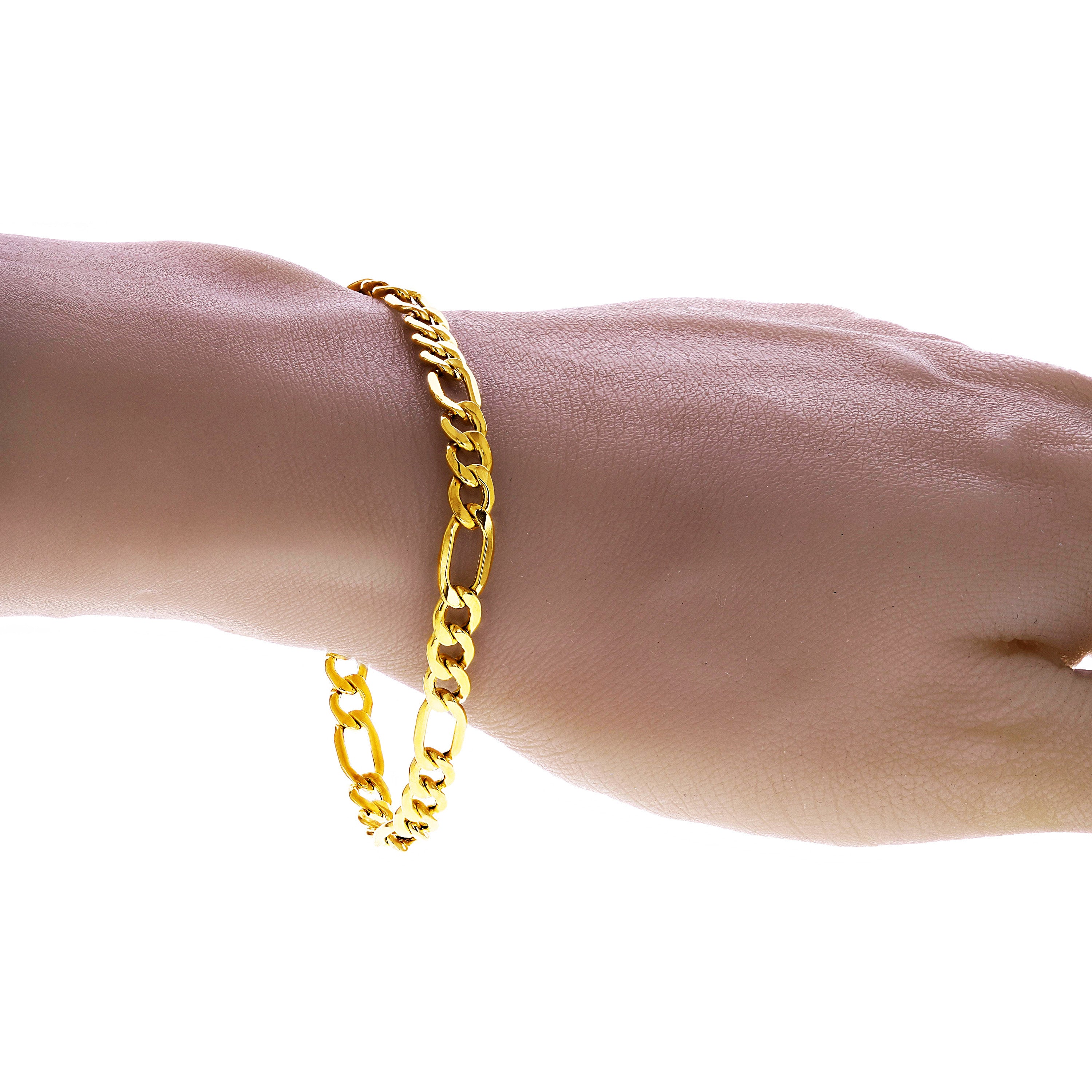 Italian 10k Yellow Gold Hollow Miami Cuban Chain Bracelet 8" - 8.5" 5.3mm